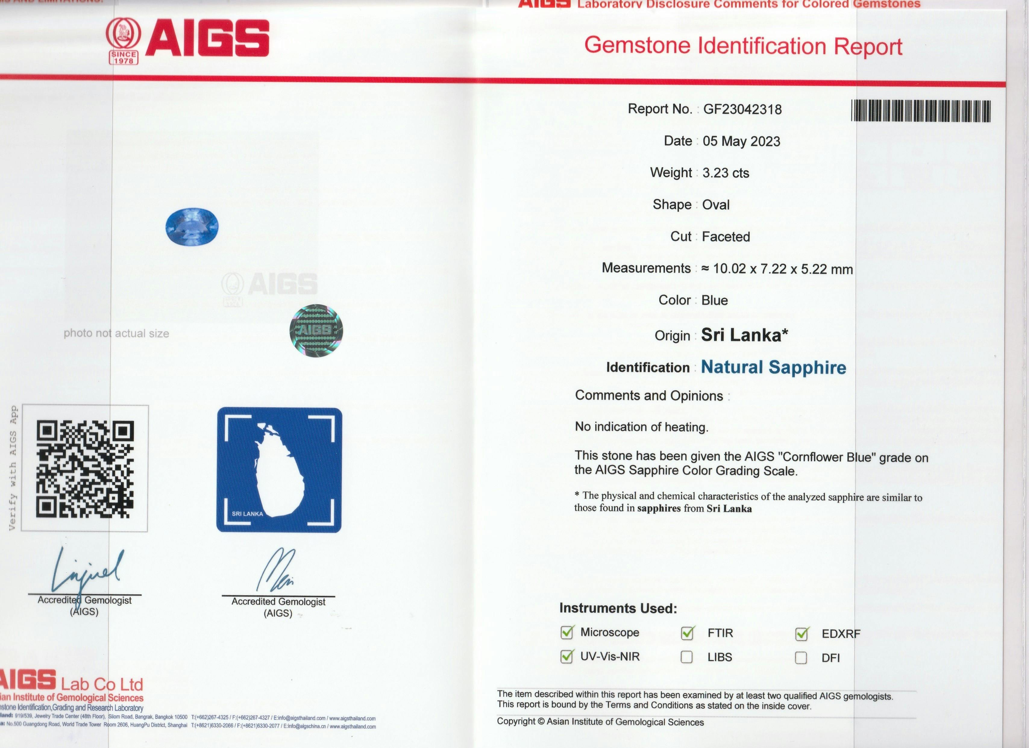Blue Sapphire 3.22 ct